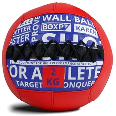 BOXPT Medizinball aus PVC, 2 kg (Rot)