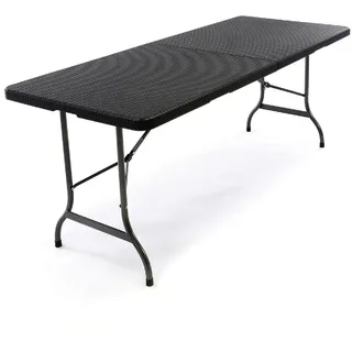 VCM Partytisch Gartentisch 180 x 75 x 70 cm schwarz