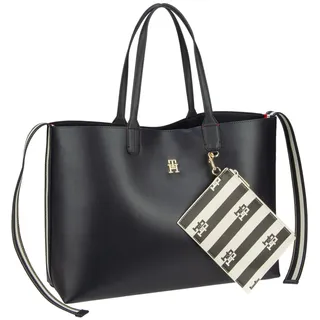 Tommy Hilfiger Iconic Tommy Tote Solid Stripe Space Blue, blau (Space Blue), Einheitsgröße