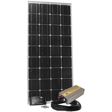 Bild SUNSET Solarmodul "Stromset AS 140, 140 Watt, 230 V" Solarmodule für Gartenhaus oder Reisemobil, auch zum Laden von E-Bikes geeignet silberfarben