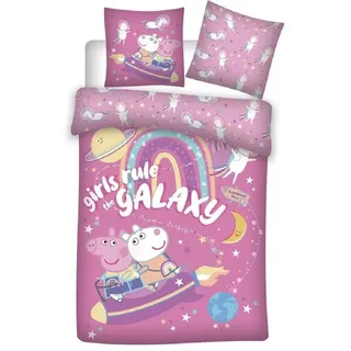 Peppa Pig Galaxy Rosa 140 x 200 cm + 63 x 63 cm