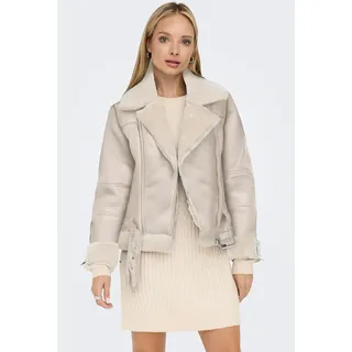 ONLY Lederimitatjacke »ONLAGNETE FAUX LEATHER BIKER JKT OTW« im Biker-Style, grau