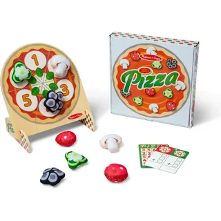 Melissa & Doug Doppelseitige Pizzabeläge Wurfspiele für 1 oder 2 Spieler | Sitzsackzielspiel, Bingo, Tic-Tac-Toe, Zuordnen, Zahl, Motorik, Aktivitätenspielzeug für Kinder ab 3 Jahren