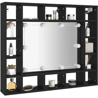 vidaXL LED-Spiegelschrank 91 cm Schwarz