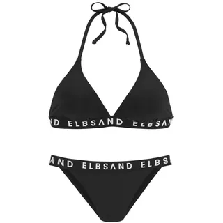 ELBSAND Triangel-Bikini mit Markenschriftzügen in Kontrastfarbe Elbsand rot