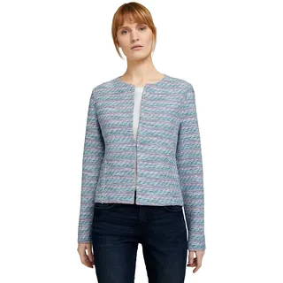 TOM TAILOR Damen Bunter Boucle-Blazer - Multicolor Boucle, M