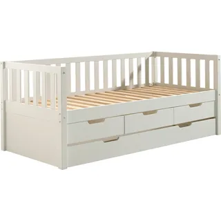 Vipack Kinderbett mit Schubladen 90 x 200 cm Kiefer massiv weiß
