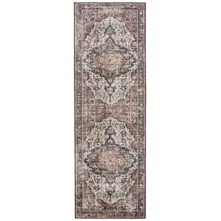 benuta Vintage-Läufer George waschbar 80x240 cm , Multicolor, Rot , Kunststoff , Vintage , Rechteckig , 80x240 cm , Oeko-Tex® Standard 100 , in verschiedenen Größen erhältlich, rutschfeste Unterfläche, waschbar , Teppiche und Böden, Teppiche, Teppichläufer, Läufer