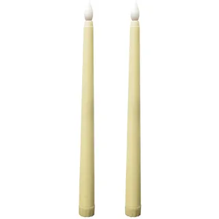 KARELLS LED Stabkerzen, 2PCS Flammenlose Tafelkerzen, Batteriebetriebene LED Kerzen, für Muttertagsgeschenk, Party, Hochzeit, Kirche Dekorationen, Beige