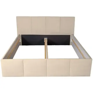 Halmon Schlafkomfort Betten Polsterbett Dalas Beige 160 x 200 x 40 cm Stauraum Ohne Matratze und Lattenrost , Holz , 160x200 cm , Schlafzimmer, Betten, Polsterbetten