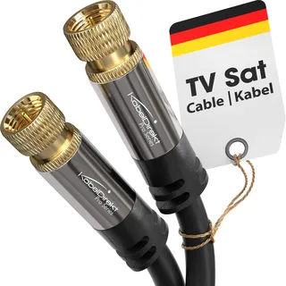KabelDirekt – 4K SAT Kabel, Koaxialkabel, TV Kabel, F-Stecker – 20m – In Deutschland entwickelt (Satellitenkabel für Fernsehen, Radio, Internet, Fernsehkabel für DVB-T2/DVB-C/DVB-S2, schwarz)