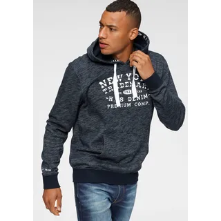 H.I.S Kapuzensweatshirt, Langarm, lockere Passform, mit Print, Kapuze, marine, meliert