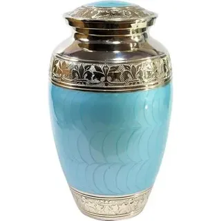 XXL Urne aus Metall - 3,5 Liter - Einzigartige Urne für Menschliche und Tierasche - Blaue Erinnerungsurne