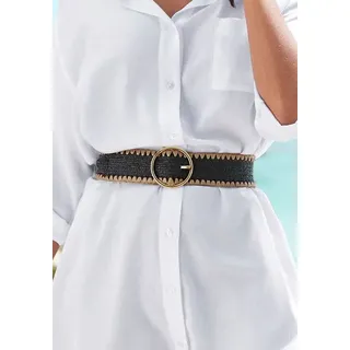 LASCANA Stretchgürtel Kunstfaser schwarz/beige 95