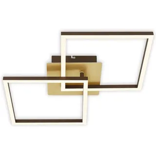 Brilo LED-Deckenleuchte Frame Dimmbar via Wandschalter Braun-Gold