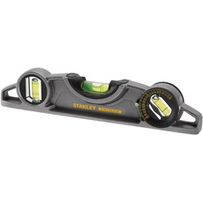 Stanley FatMax Pro Torpedo-Wasserwaage, Aluminium (magnetisch, 25 cm Länge, horizontale/vertikale/45°-Libelle) 0-43-609, Grau