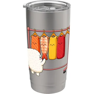 Funny Sushi Rice Character Shopping for Neta Outfits Cute Doppelwandiger Edelstahl-Thermobecher