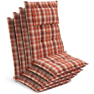 Beautissu Hochlehner Auflage 120 x 50 x 7 cm mehrfarbig 4 St.