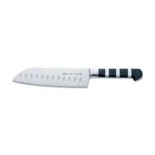 Dick 1905 Santoku-Messer mit Kullen, 18 cm, Küchenmesser aus der geschmiedeten Design-Serie 1905, Farbe: schwarz