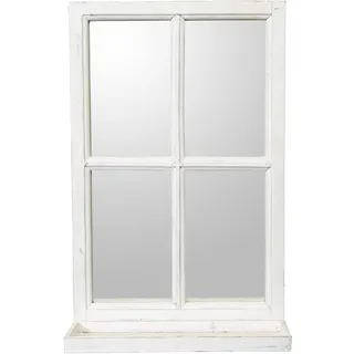 Blümelhuber Wandspiegel Deko Vintage Stallfenster im Landhausstil mit Spiegel und Ablagebrett zum Aufhängen oder Aufstellen - Garderobenspiegel - Schminkspiegel - Boho Deko