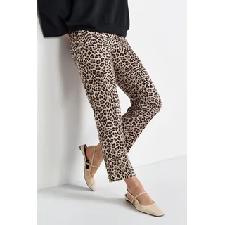 Bundfaltenhose RICHROYAL, Damen, Gr. M, N-Gr, braun, Strick, Obermaterial: 94% Polyester, 6% Elasthan, normal, Hosen Bundfaltenhose, mit Leo-Print