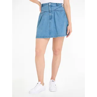 Tommy Jeans Bleistiftrock »TJW CHAMBRAY MINI SKIRT«, Webrock mit Logopatch, blau