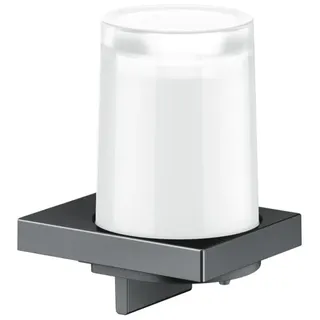 KEUCO EDITION 11 Seifenspender, Echtkristall-Stulpglas, 180 ml, 11152139000, Farbe: Schwarzchrom gebürstet