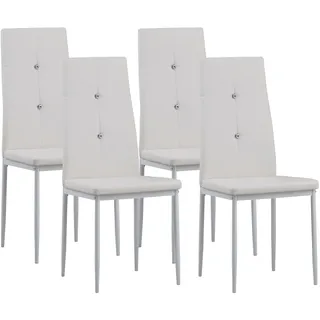 Albatros Esszimmerstuhl DIAMOND Kunstleder weiß 4er Set