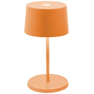 Zafferano, Olivia Mini Lampe, Tragbare und Wiederaufladbare Tischlampe mit Touch Control, Geeignet für Wohnzimmer und Außenbereich, Dimmer, 2700-3000 K, Höhe 22 cm, Farbe Orange