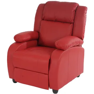 Mendler Fernsehsessel Relaxsessel Liege Sessel Lincoln, Kunstleder ~ rot