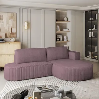 masseno Ecksofa CORTIO P R-S mit Schlaffunktion L-Form, Sofa mit Bettkasten, Wohnzimmersofa, Couch, Soffa, Bettsofa, Couchgarnitur- Lila, POSO 130 - Lila
