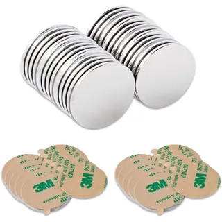 SIRLOMU 30 Stück Neodym-Magnete Mini-Haftmagnete Runde selbstklebende starke Magnete für Whiteboard Kühlschrank Foto Basteln (10x1,5 mm)