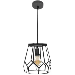 VoltShine Hängeleuchte, kleine Linse, 1 Anschluss E27, Größe 20 x 20 cm, Schwarz, ideal für moderne und dekorative Umgebungen