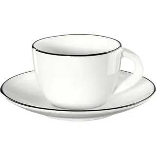 Asa Espressotasse mit Untertasse A Table Ligne Noire Weiß (2-teilig) - Schwarz