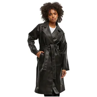 Urban Classics Vintage Leather Trenchcoat - Black - 3XL