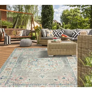The CarPET Palma Orient« rechteckig 4 mm Höhe Outdoor moderner robuster In und Outdoor Teppich, grau