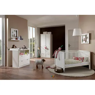 Wimex Babyzimmer-Komplettset »Helsingborg«, (Set, 3 tlg.), Bett + Wickelkommode + 2 trg. Schrank, weiß