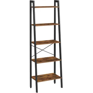 VASAGLE Bücherregal 56 x 34 x 172 cm Vintagebraun-Schwarz