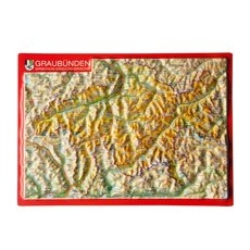 Georelief 3D Reliefpostkarte Graubünden - One Size