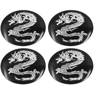 sourcing map 4 STK Auto Nabendeckel Aufkleber Drache Muster 56mm