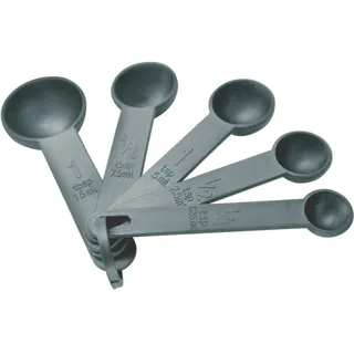 NERTHUS FIH 1381 Messlöffel-Set, 5 Stück, 1,25 ml, 2,5 ml, 5 ml, 7,5 ml, 15 ml, präzises Koch- und Backzubehör