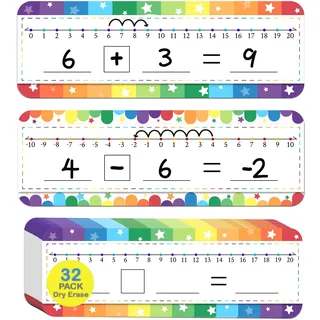 CUDICY Whiteboard mit Zahlenzeilen, trocken abwischbar, doppelseitig, Klassenzimmer, Muss für Mathematik, Manipulationen, Lehrer, Zubehör für Kindergarten, Grundschule, Sonderpädagogik, Studenten,