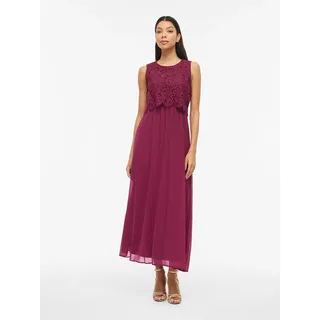 VILA Milina Midikleid Spitze Pink/Rot 42