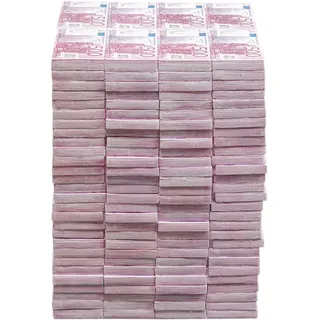 Kare Design Hocker Euro, Lila, Sitzhocker, Ablage, Geldschein Design, Wohnzimmer, Flur, 38x29x30 cm (H/B/T)