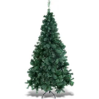 COSTWAY 210 cm Künstlicher Weihnachtsbaum, Tannenbaum mit Metallständer, Christbaum PVC Nadeln, Kunstbaum Weihnachten ideal für Zuhause, Büro, Geschäfte und Hotels, Grün - Grün