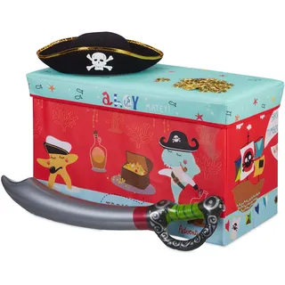 Relaxdays Sitzbox Kinder 50 l 1-tlg. rot