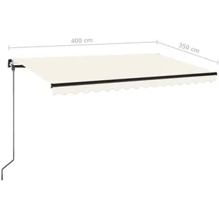 vidaXL Markise 400 x 350 cm beige/weiß