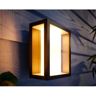 Philips Außenwandleuchte Aluminium 24,0 cm spritzwassergeschützt, dimmbar schwarz