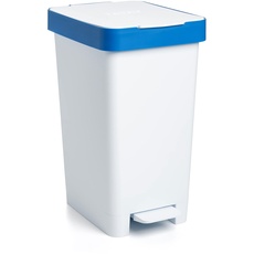 TATAY Mülleimer Küche Smart, 25L Fassungsvermögen, Einziehbares Pedal, Polypropylen, BPA-frei, 30L Müllsack. Blau. Maße 26 x 36 x 47cm