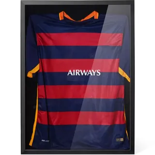 Avalo Objektrahmen - Einrahmung Fußballtrikot - 3D Box Frame - 60x80 CM - Schwarz - Deep Frame - Trikot Einrahmung in Bilderrahmen